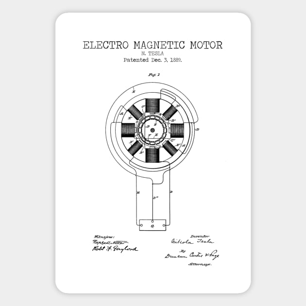 TESLA ELECTRIC MOTOR Magnet by Dennson Creative